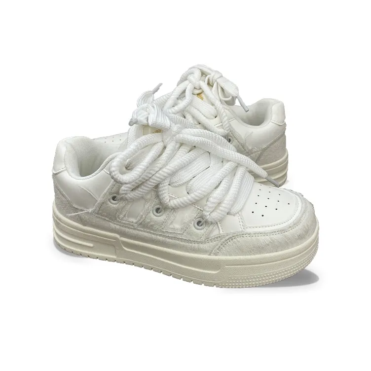 XLAIII Slip Resistant And Abrasion Resistant Coverage Low Top Skateboard Shoes Unisex Ecru-3