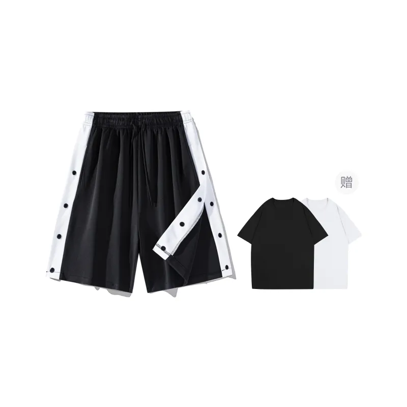 PLAY BOBONUS Loose Fit Drawstring Elastic Draped Comfortable Stretchy Cool Straight Fit 5/4 Casual Shorts Unisex-6