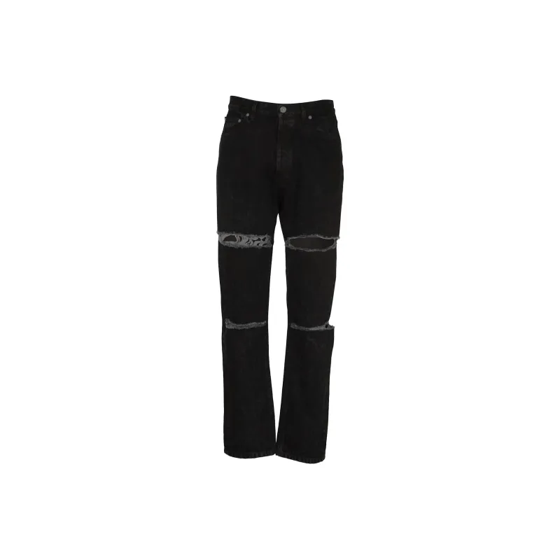 MARNI Logo Patch Distressed Trousers-0