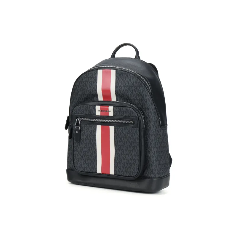 MICHAEL KORS Hudson Cow Leather Backpack Regular Men's Black & Red-1