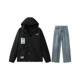 Set (Knight Black Top+Medium Blue Pants)