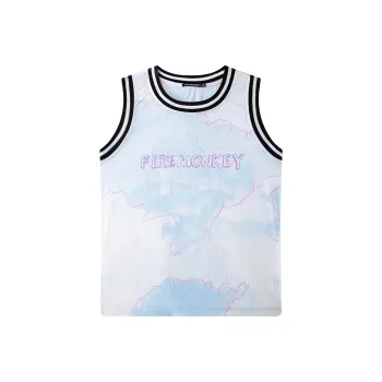 FireMonkey Basketball Jerseys Unisex White Blue