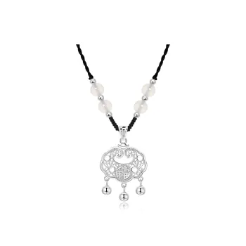 Fortune Gold Agate Box Necklace Women's