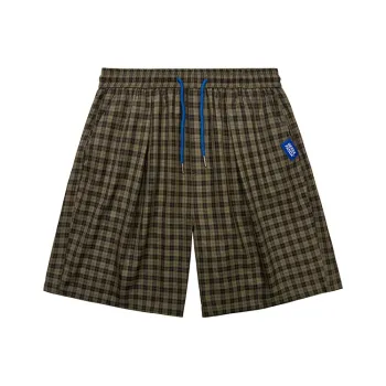 WAYNEXZAVIER Casual Shorts Men Plaid