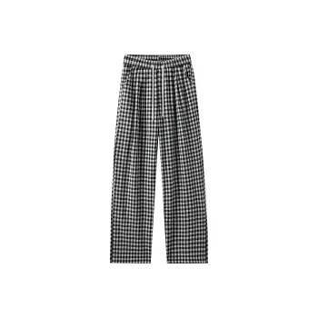 GDRX Casual Pants Unisex Black White Plaid