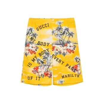 GUCCI Hawaiian Print Bermuda Shorts