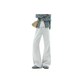 TESTUNG Casual Pants Unisex White Heather Gray
