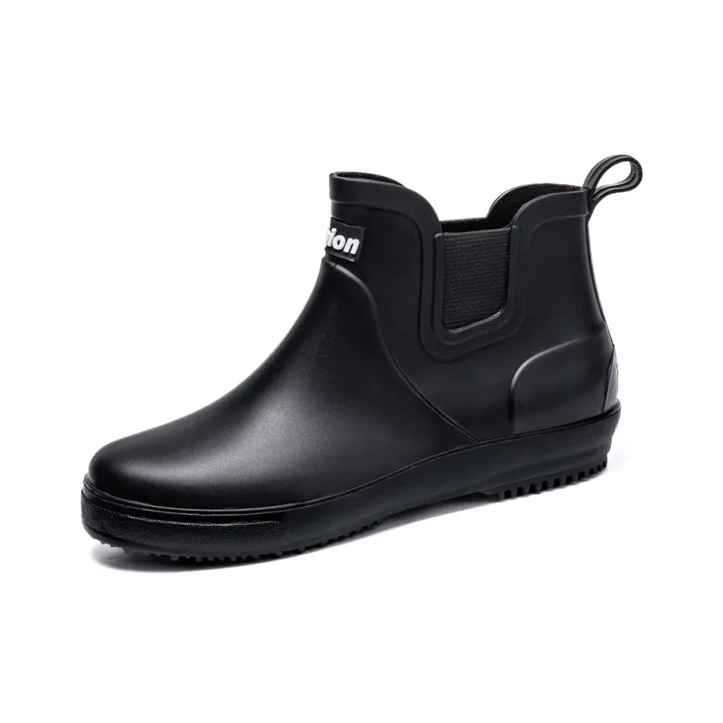 LONGYING Rain Boots Men Black/Gray/Brown-1
