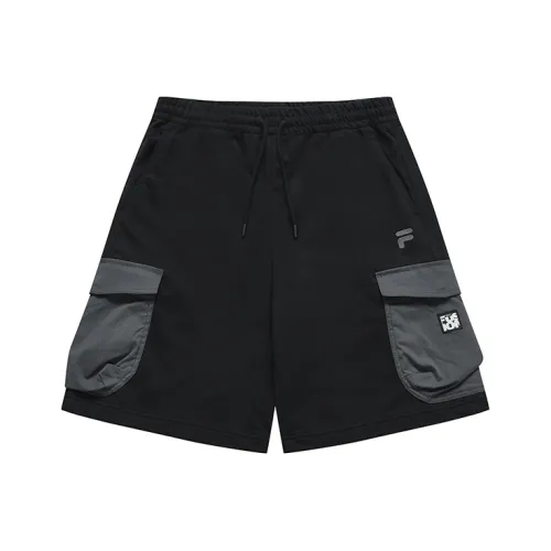 FILA FUSION Chinese Olympic Skateboarding Series Casual Shorts Men's Jet Black