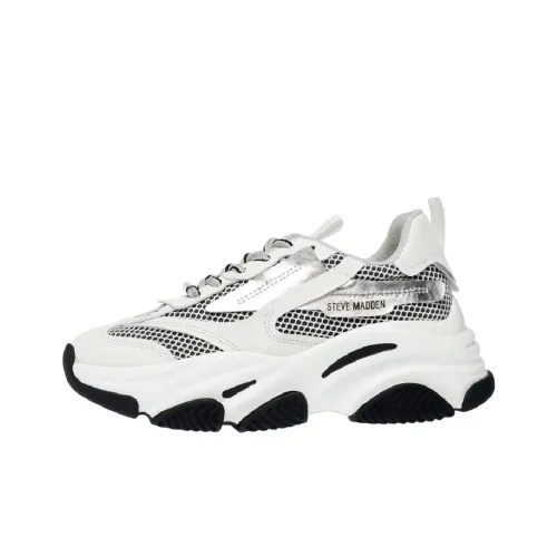 STEVE MADDEN POSSESSION E Abrasion Resistant Low Top Chunky Sneakers Women's White