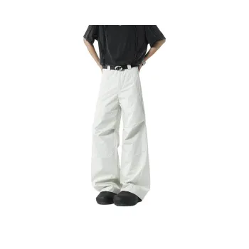 BENGEN Casual Pants Unisex White