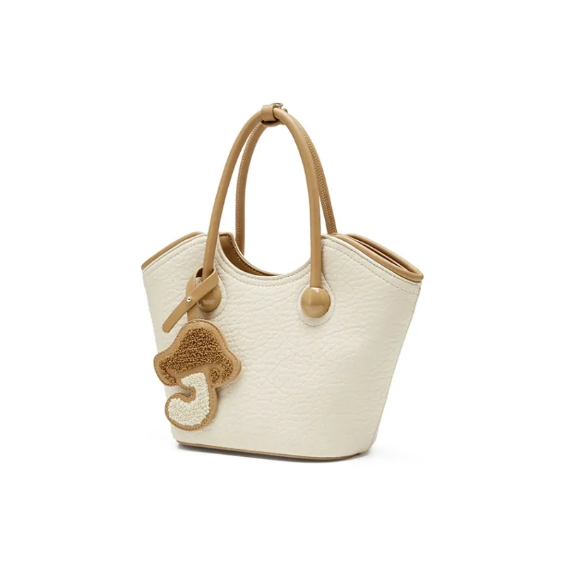 JOSINY PU Basket Bag Handbag Women's Ecru/Brown-1