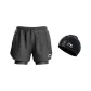 Boxer swim trunks + black swim cap
