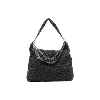 DIESEL HOSHI Collaboration Cotton Hobo Bag Shoulder Bag Women's Black