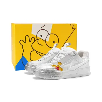 The Simpsons Skateboard Shoes Unisex Low Top White Silver/Beige Red/Black Silver