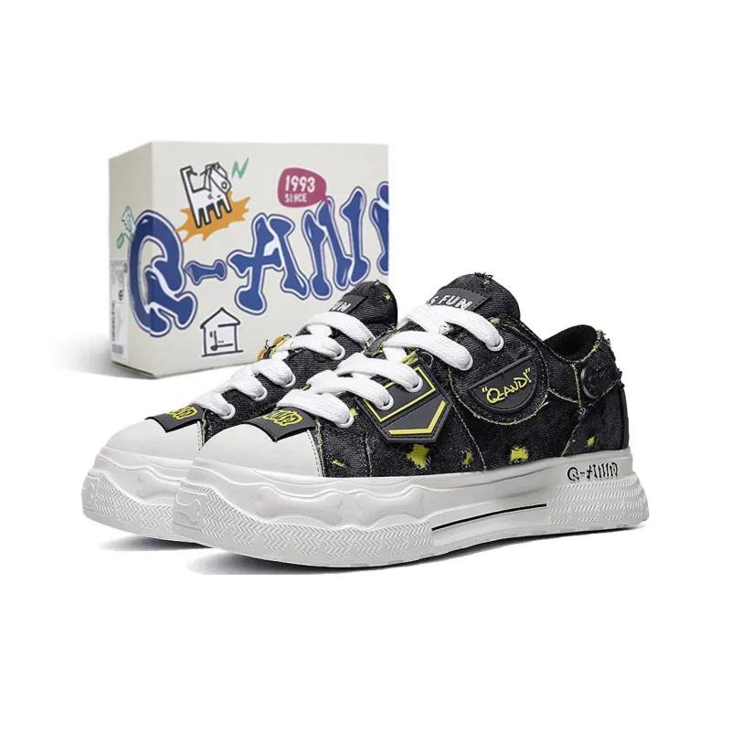 Q AND Cushioning Coverage Height Increasing Abrasion Resistant Low Top Skateboard Shoes Unisex-28