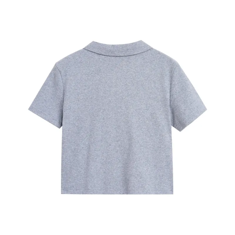 ZIHAN Polo Shirts Women's Gray-1