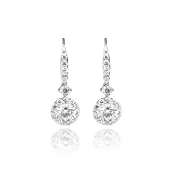FUNNXI S925 Silver, Cultured Emerald, Zircon Earrings Women's