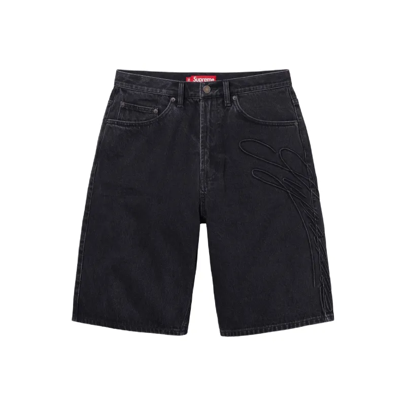 Supreme Script Baggy Denim Short-5