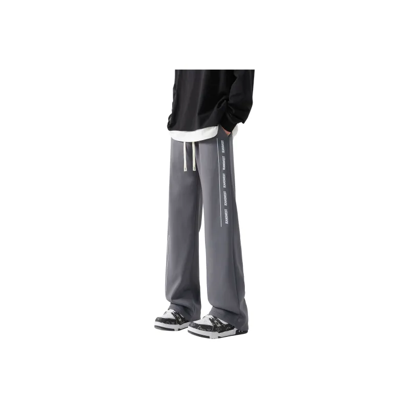 JEANSWEST Casual Pants Unisex Light Gray-8