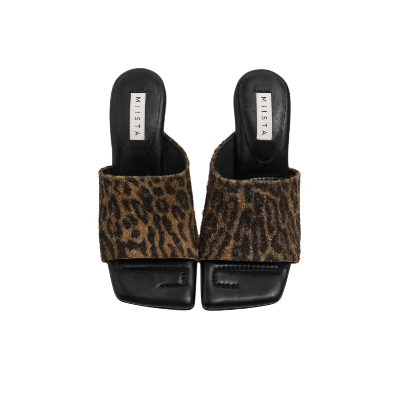 MIISTA Slide Slippers 9cm Women's Brown-2