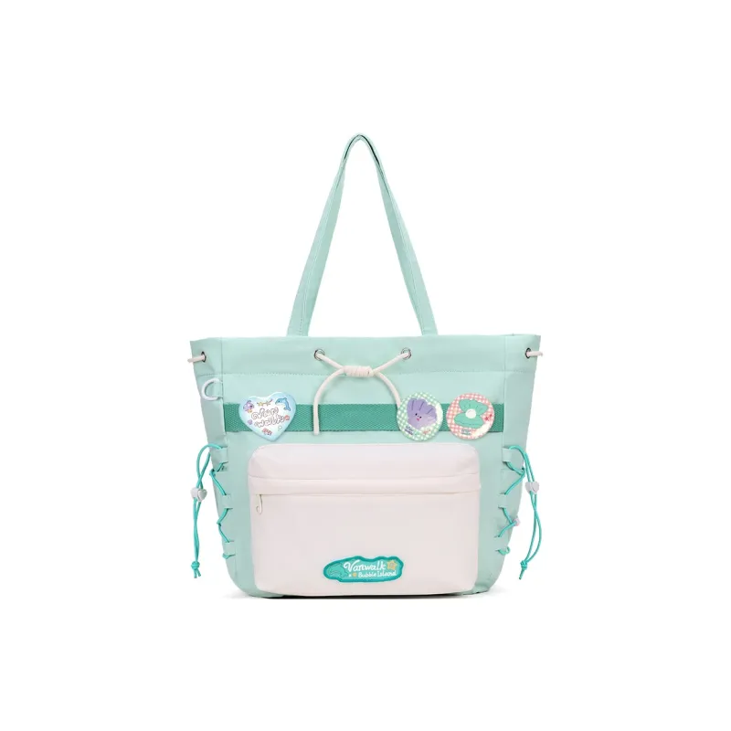 VANWALK Polyester Tote Bag, Shoulder Bag Women's Taro Purple/Mint Blue/Vanilla White-11