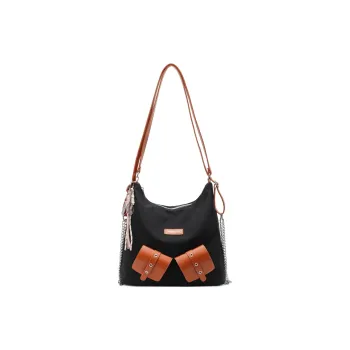 Versman Oxford One Shoulder Crossbody Portable Backpack Large Size Women's Black