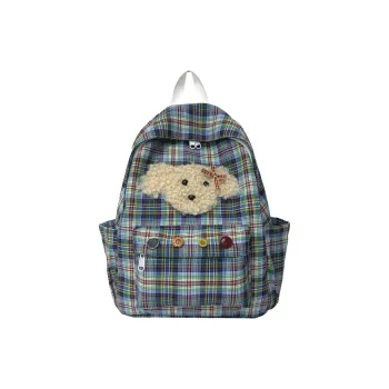 Kaka Tree Oxford Backpack Unisex Plaid/Plaid Puppy