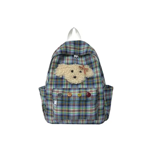 Kaka Tree Oxford Backpack Unisex Plaid/Plaid Puppy