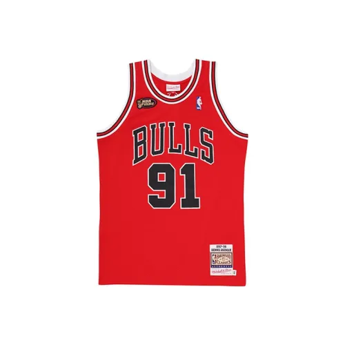 Mitchell Ness Basketball Jerseys Men Red