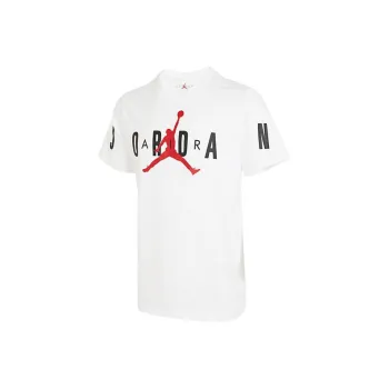 Jordan Men's Retro Logo Breathable Pullover Short Sleeve T Shirt White