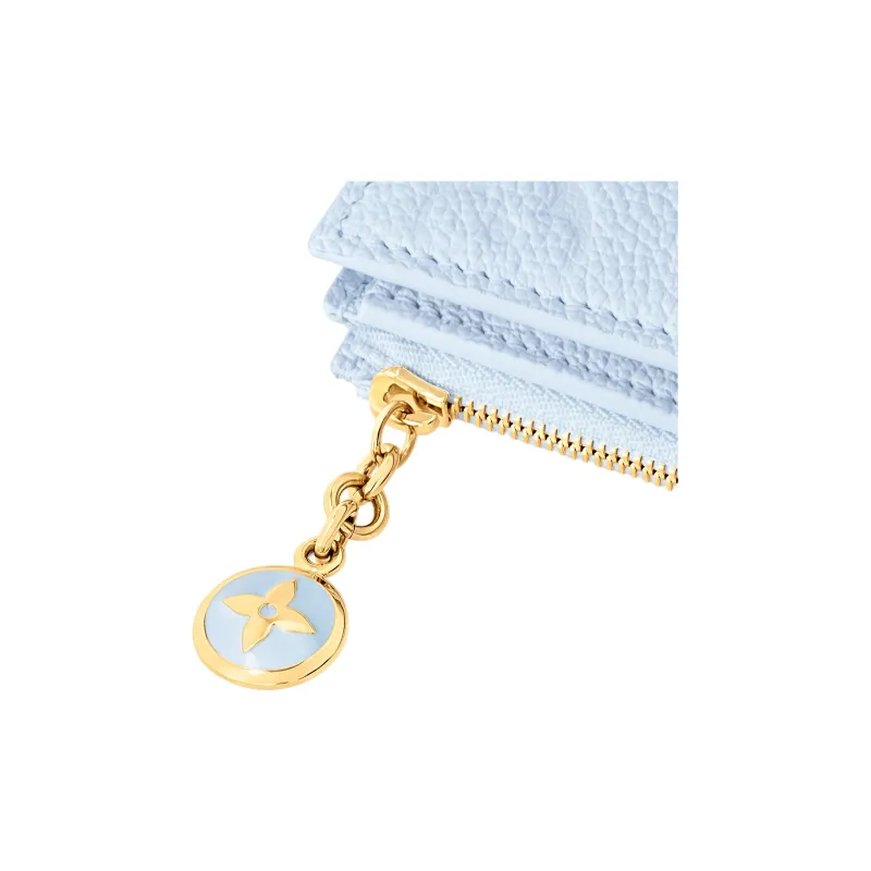 LOUIS VUITTON Lisa Embossed Grain Cow Leather Wallet Women's Sky Blue-4