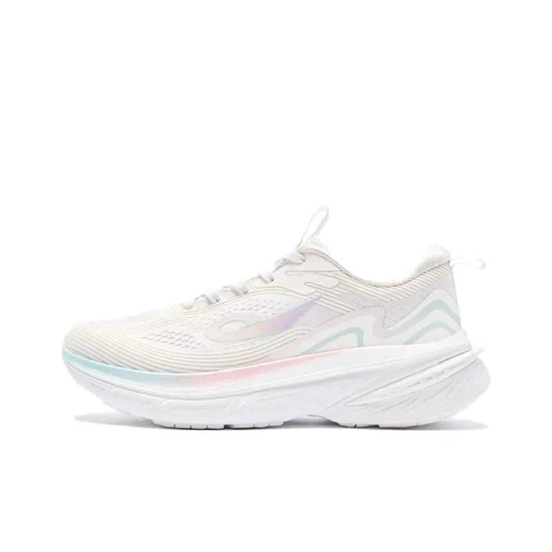 QIAODAN Slip Resistant And Breathable Low Top Casual Running Shoes Women's White-0