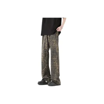 OTKSK Jeans Unisex Leopard Print