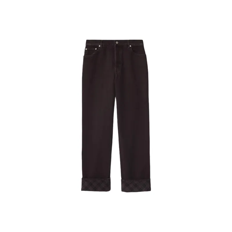 Burberry Checkered trim Straight leg Jeans-0