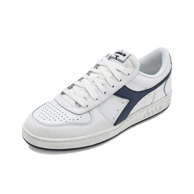 Diadora Magic Basket Anti Slip Wear Resistant Low Top Skateboard Shoes Unisex White-2