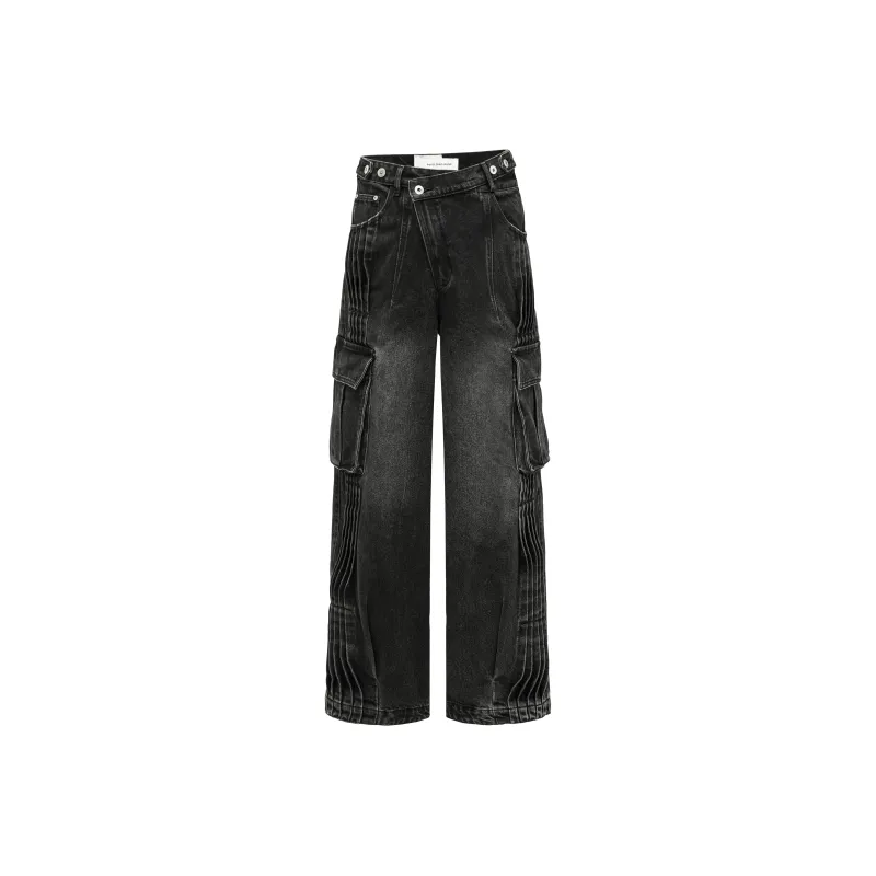 Feng Chen Wang Pleated Cargo Jeans-0