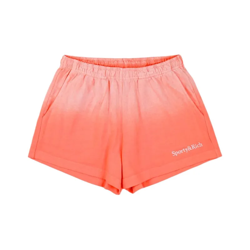 SPORTY & RICH Serif Logo Disco Shorts Dip Dye-0