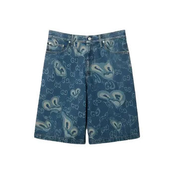 GUCCI Denim Shorts Men Blue