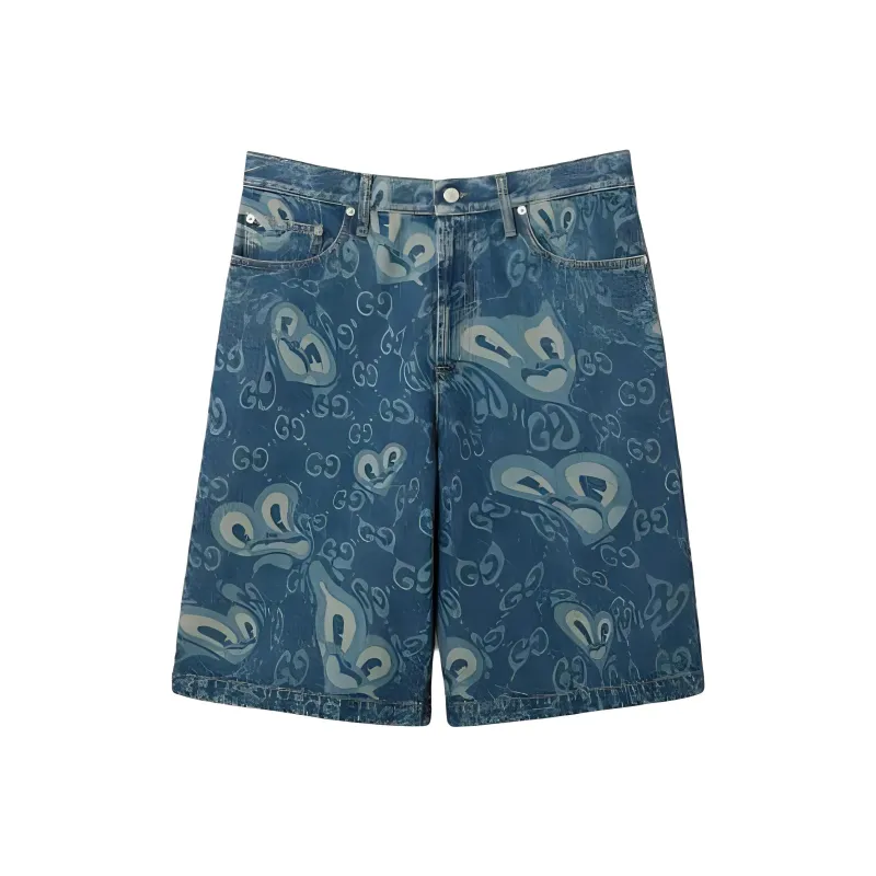 GUCCI Denim Shorts Men Blue-0