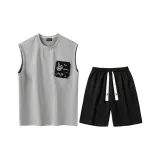 Clothing Sets (Light Gray Top+Black Pants)