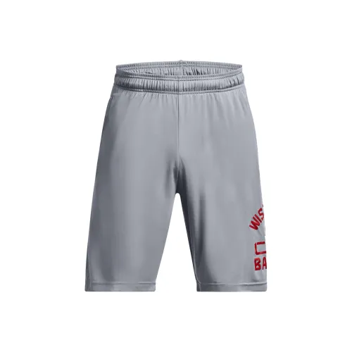Under Armour Casual Shorts Men Gray Red