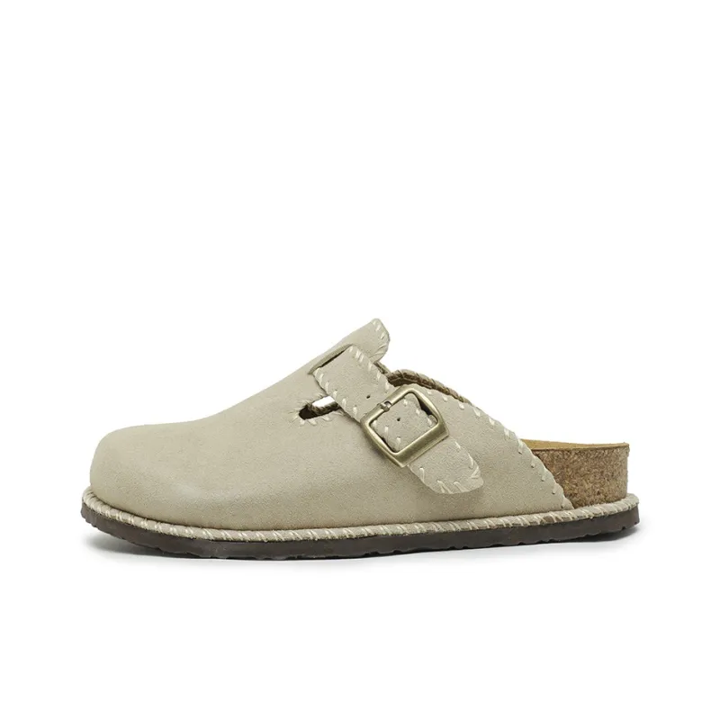 Mulinsen Cork Sole Abrasion Resistant Slip Resistant Closed Toe Slippers Unisex-0