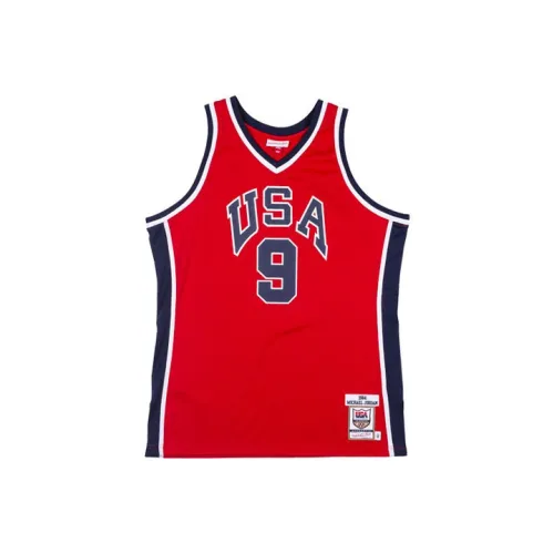 Mitchell Ness Basketball Jerseys Men Red