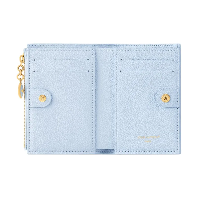 LOUIS VUITTON Lisa Embossed Grain Cow Leather Wallet Women's Sky Blue-3
