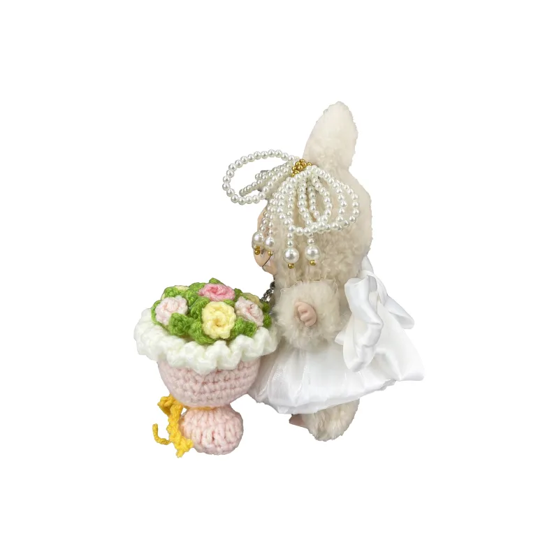 [Modified Doll] POP MART Labubu THE MONSTERS Heartbeat Macaron Collection Pure White Bridal, Cute Hang Tag Box 17cm-1