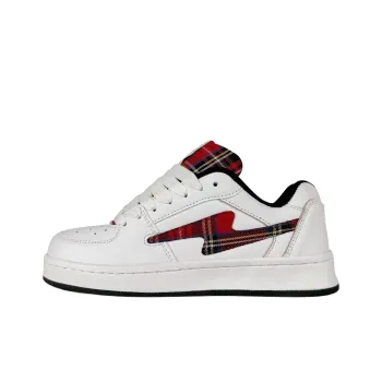 Rongchuan Slip Resistant Waterproof Abrasion Resistant Lightweight Low Top Skateboard Shoes Unisex Scottish White Red