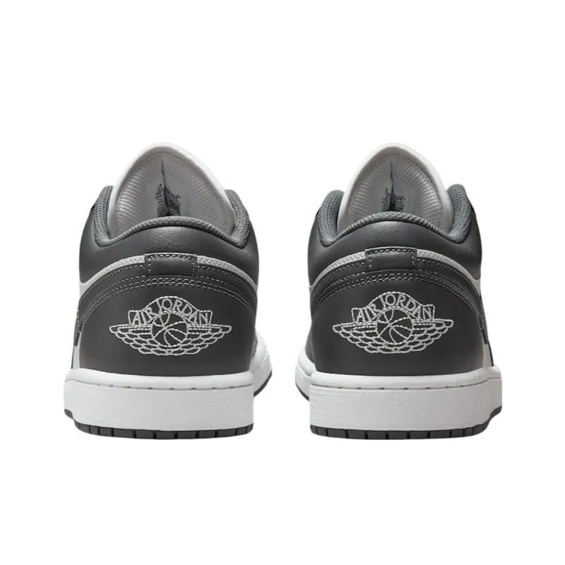Jordan Air Jordan 1 Anti Slip Wear Resistant Low Top Vintage Basketball Shoes Unisex Gray White-4