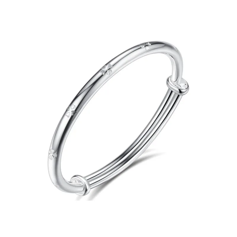 QUIET LOVE S999 Fine Silver Bangles Women's-0