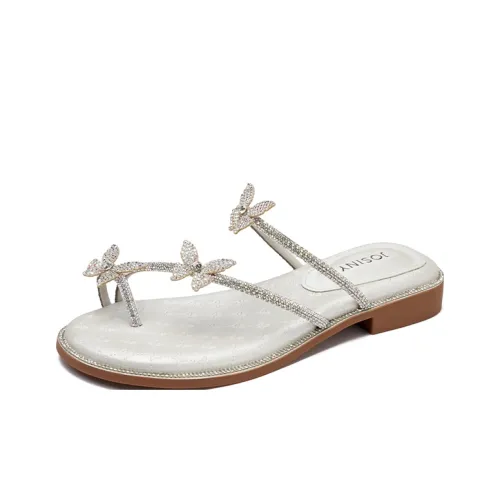 JOSINY PU Polyurethane Abrasion Resistant Slide Slippers Women's Silver